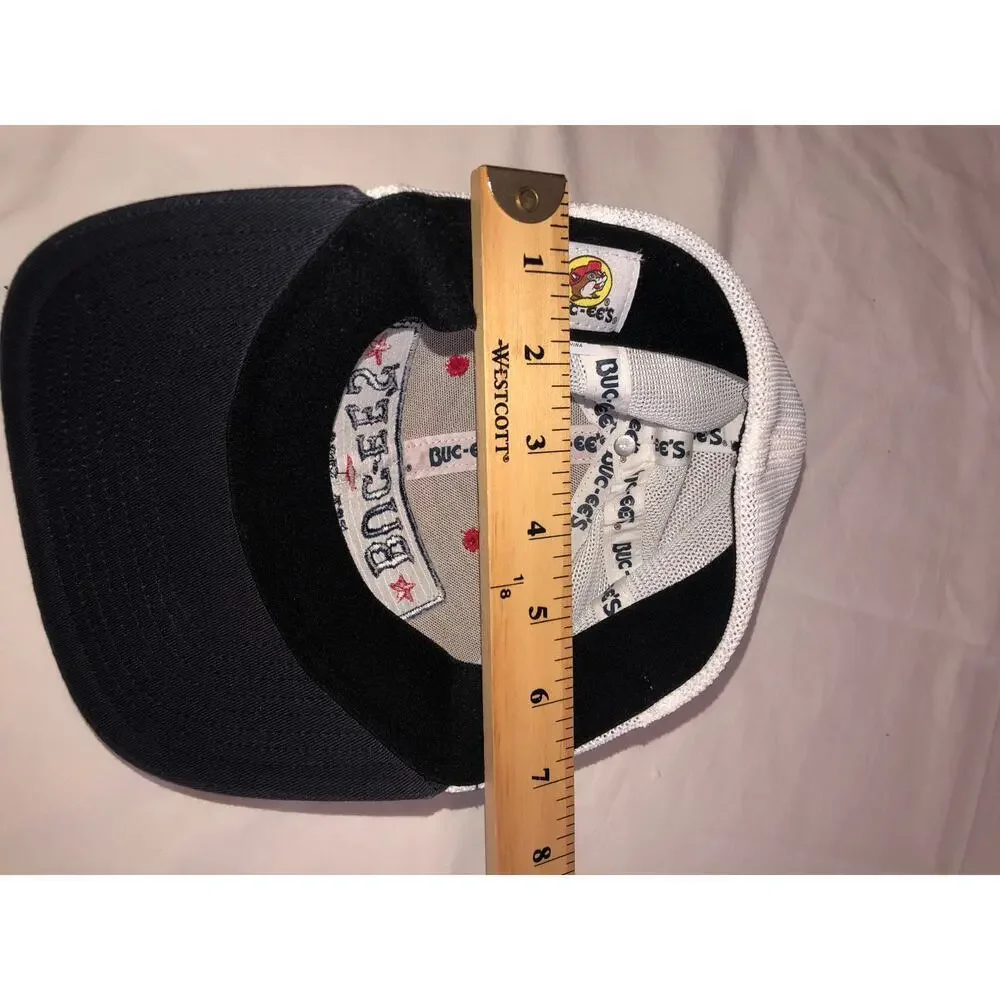 Buc-ee's Hat Baseball Cap Trucker White Blue Red Official Mesh Unisex 7